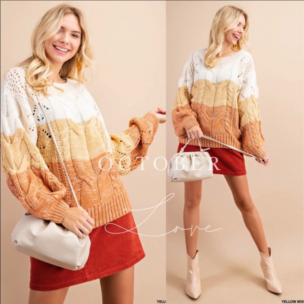 🧡💛Color block sweater*🌹